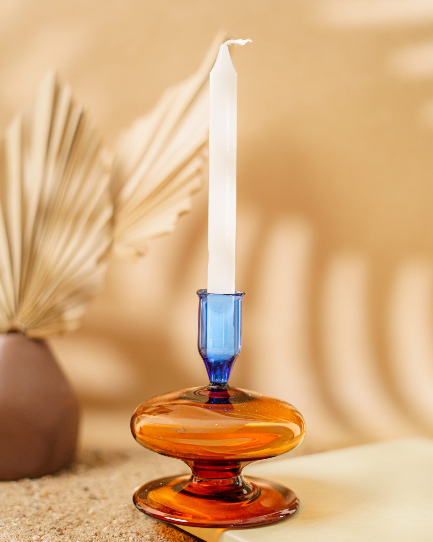 Amber Column Candle Holder